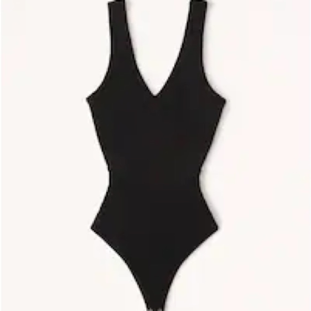A&F knit body suit tank black small